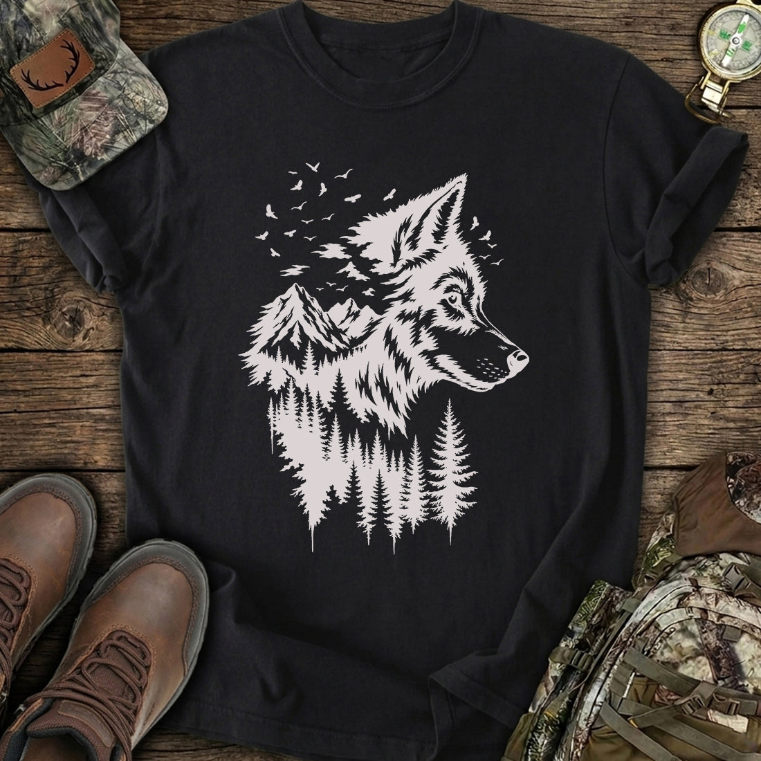 Lone Wolf Forest T-Shirt product image 2