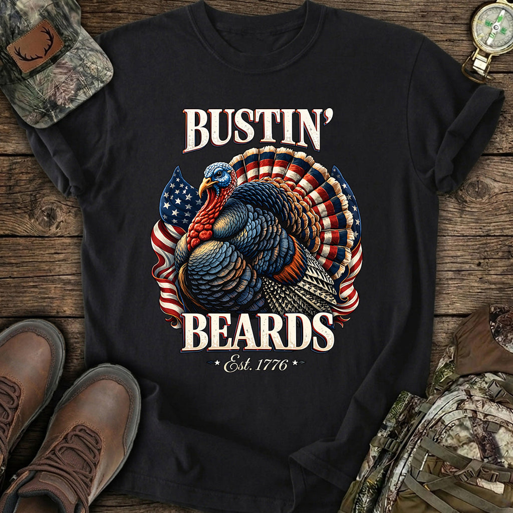 Turkey Hunting Bustin Beards T-Shirt product image 1
