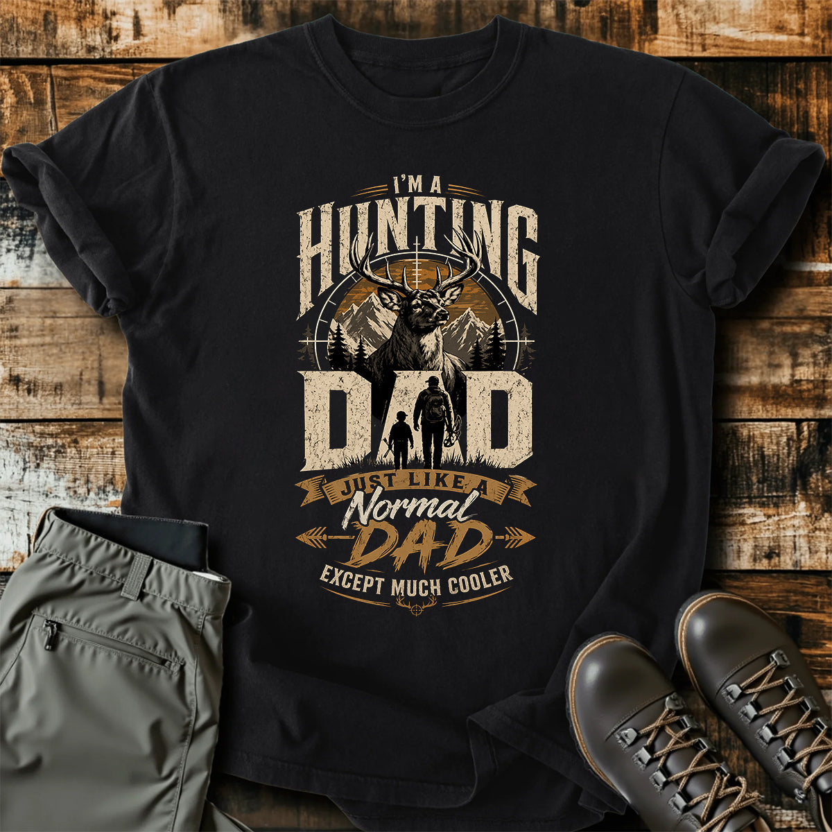 Hunting Dad Deer Funny T-Shirt product image 1