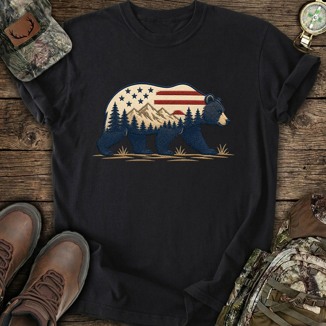 Patriotic Bear USA T-Shirt product image 2