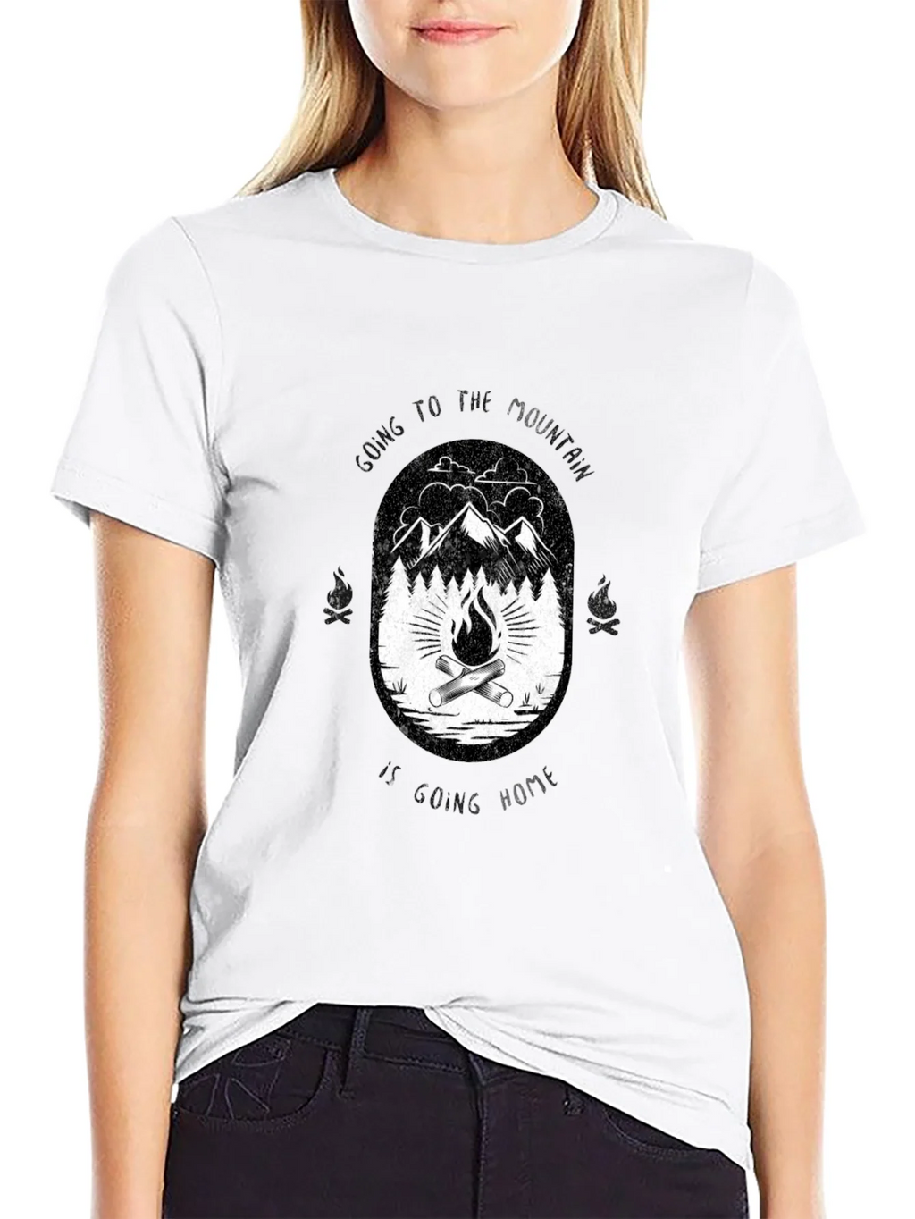 Black Campfire Mountain Graphic T-Shirt product image 8