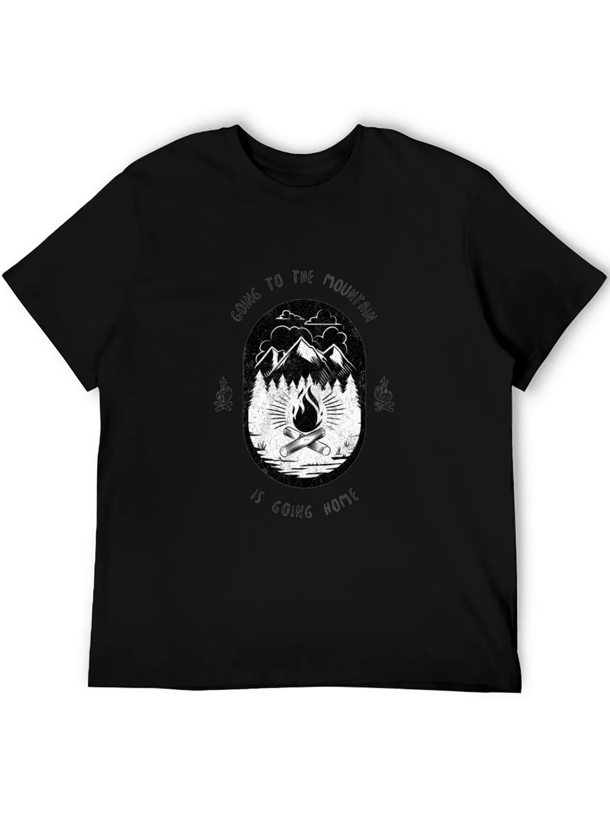 Black Campfire Mountain Graphic T-Shirt product image 5