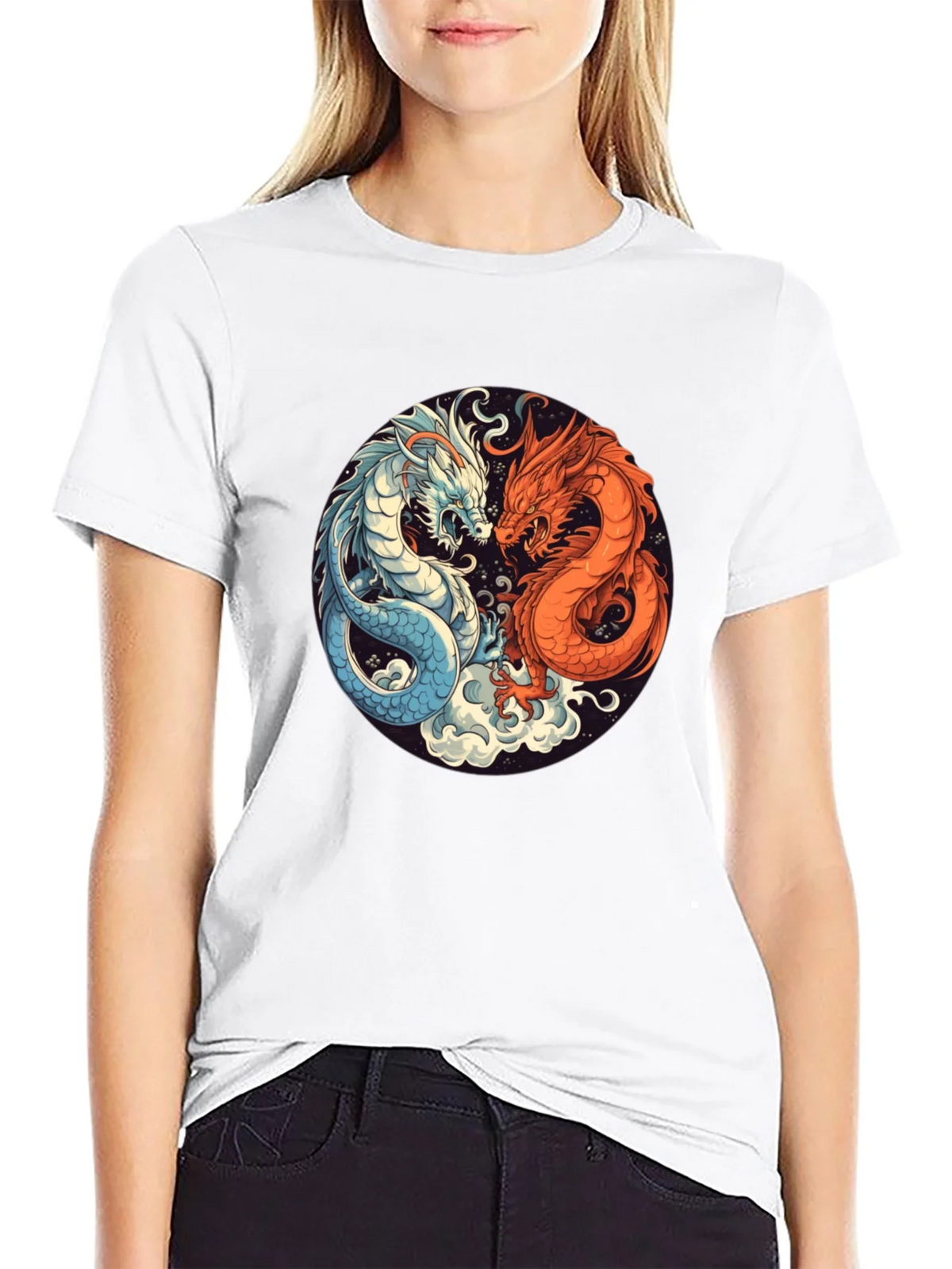 Yin Yang Dragon Graphic Tee product image 4