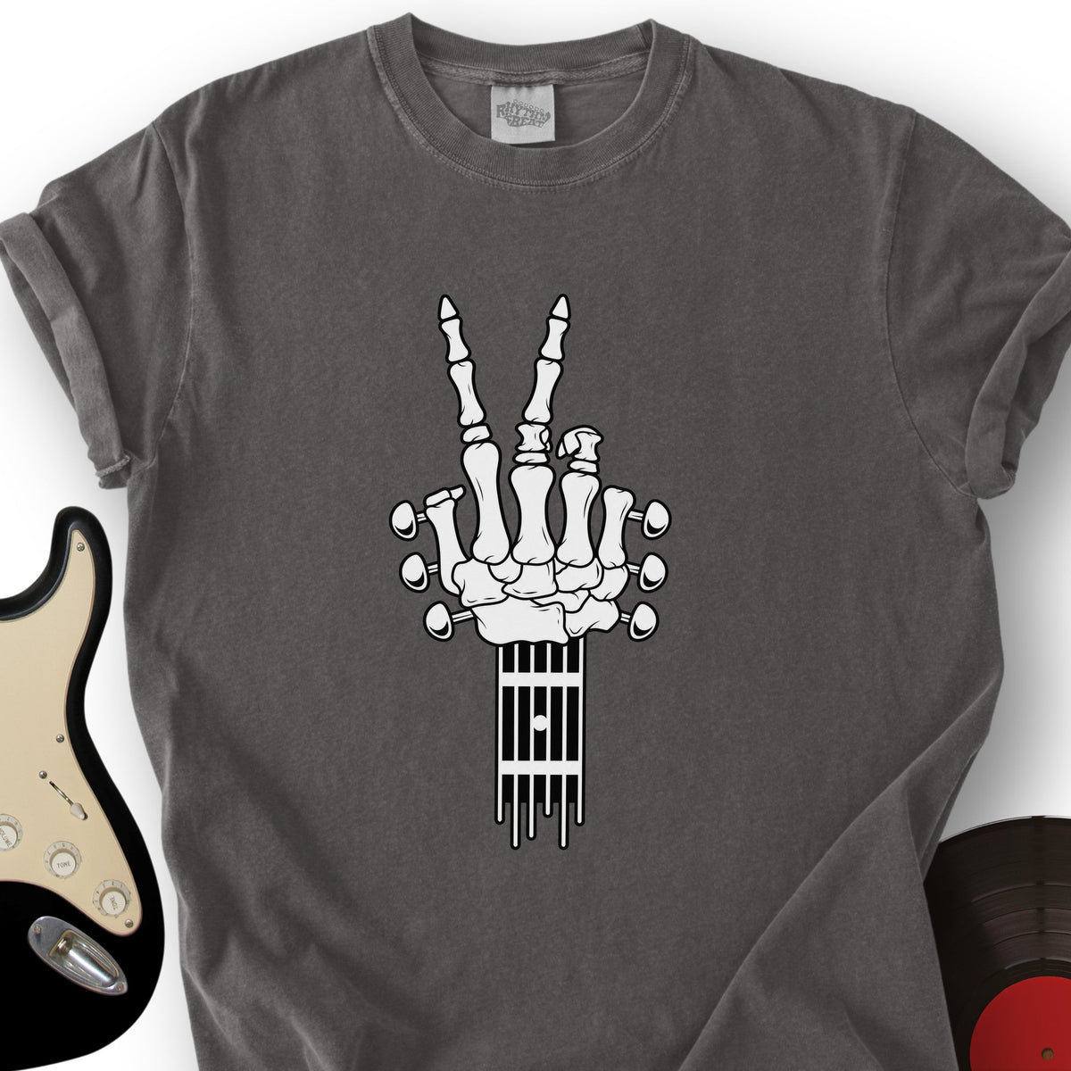 Skeleton Peace Guitar T-Shirt product image 4