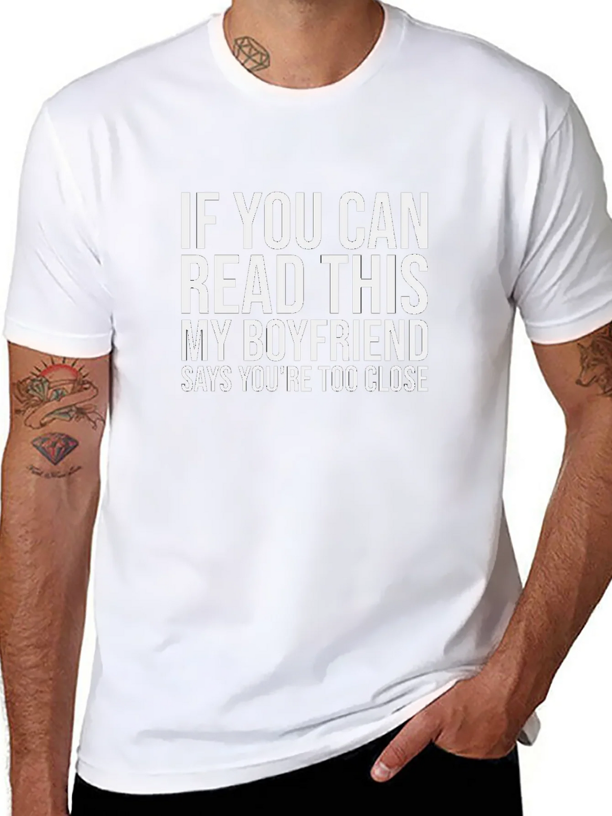 Boyfriend Too Close Funny Graphic Tee product image 7