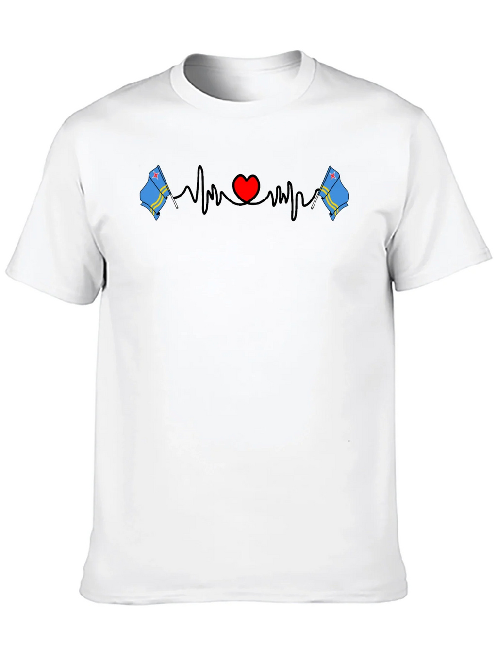 Aruba Flag Heartbeat T-Shirt product image 8