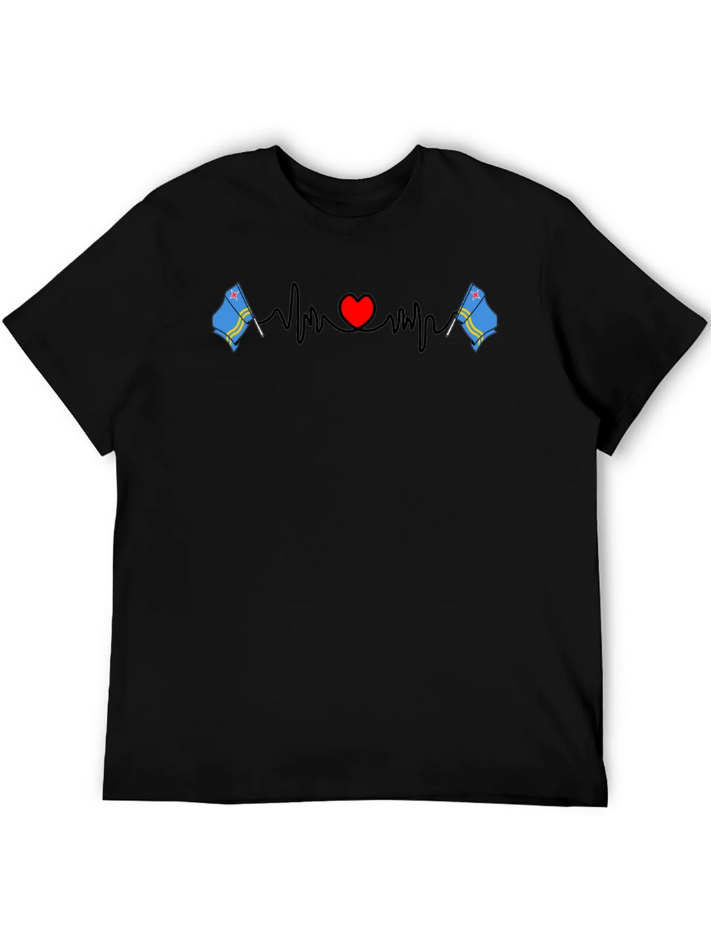Aruba Flag Heartbeat T-Shirt product image 4