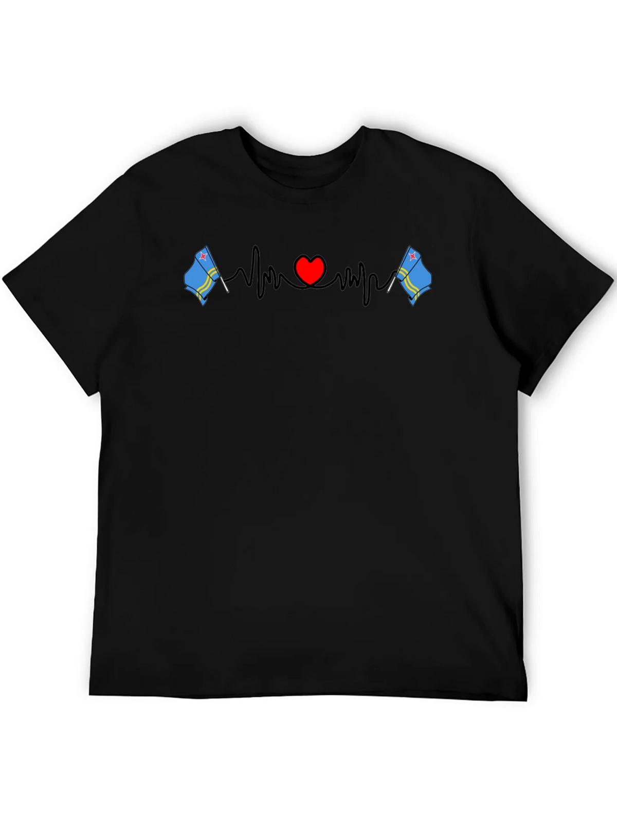 Aruba Flag Heartbeat T-Shirt product image 4