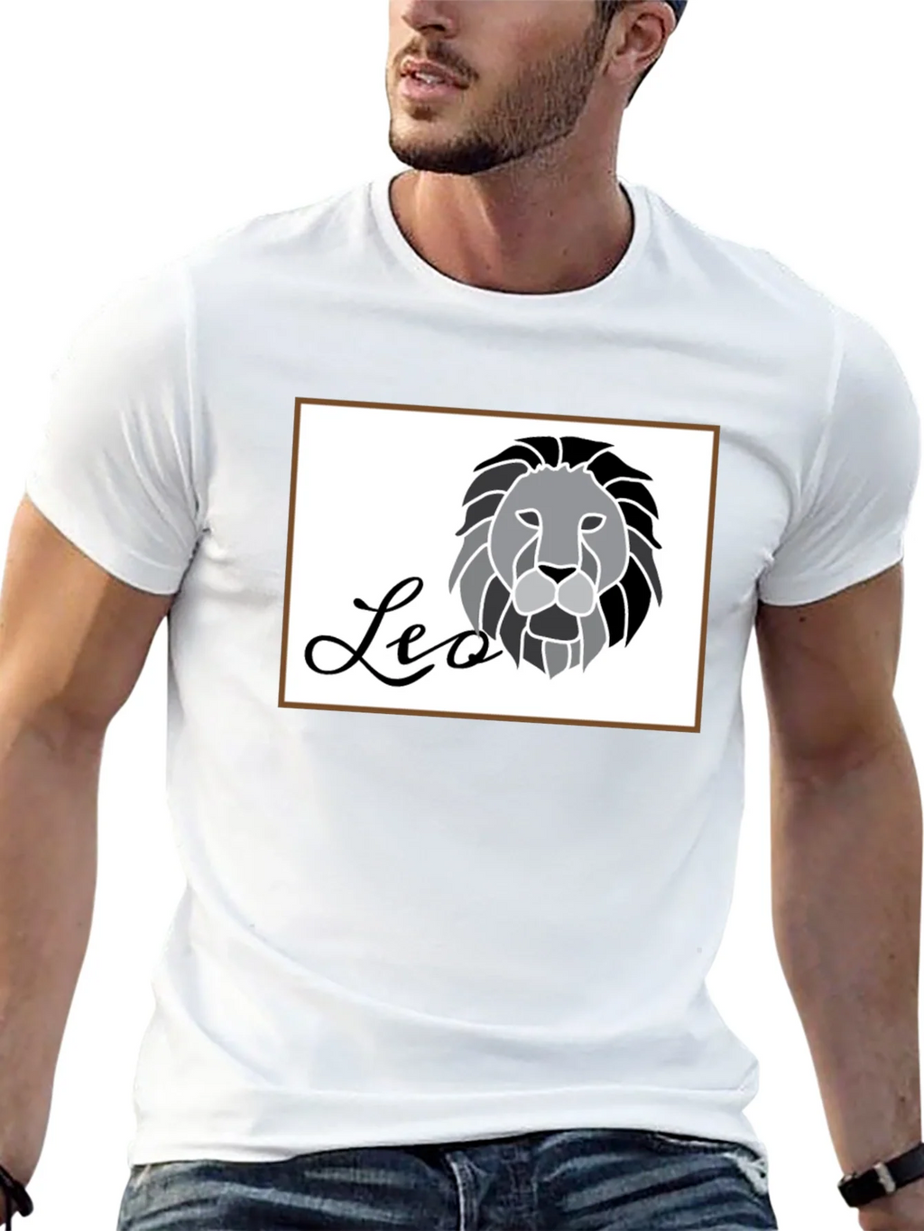 Black Leo Zodiac Graphic Tee for Men product image 12