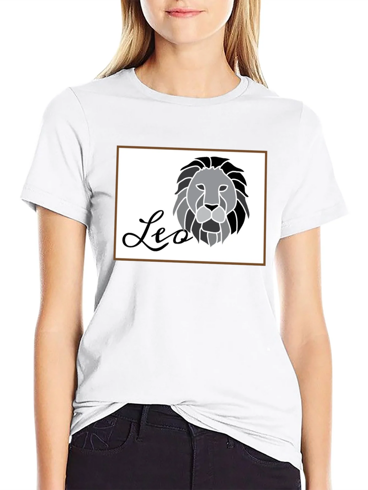 Black Leo Zodiac Graphic Tee for Men product image 8