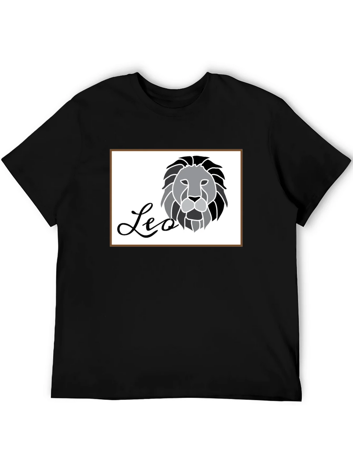 Black Leo Zodiac Graphic Tee for Men product image 5