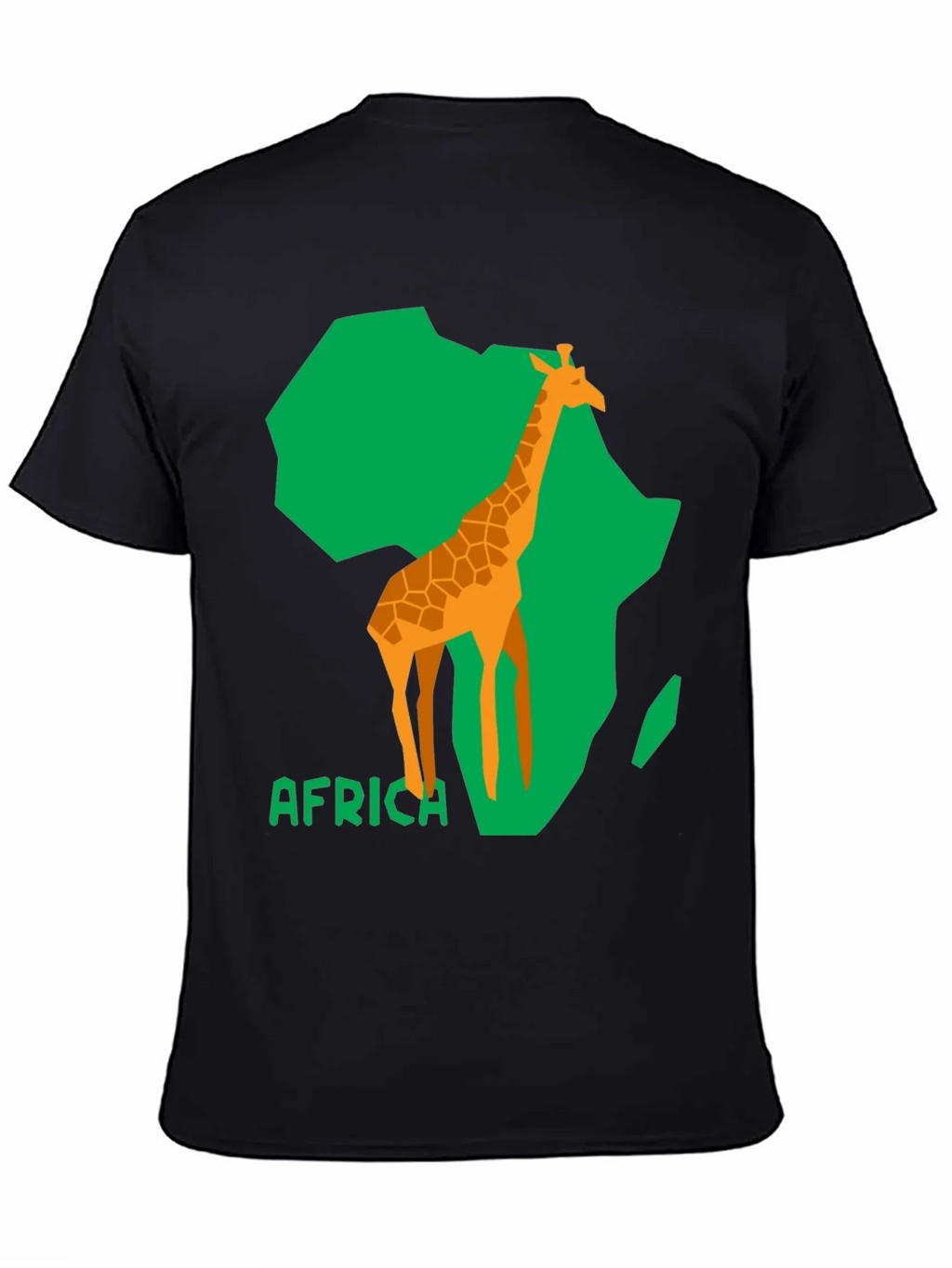 Africa Giraffe Graphic Tee - Black Cotton T-Shirt product image 4