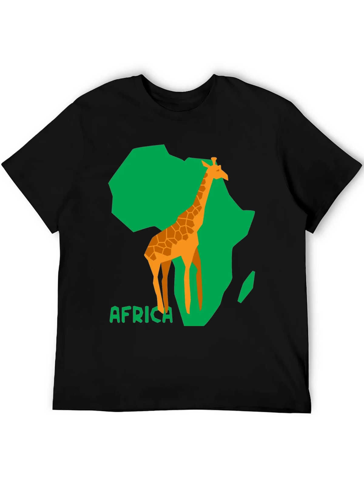 Africa Giraffe Graphic Tee - Black Cotton T-Shirt product image 5