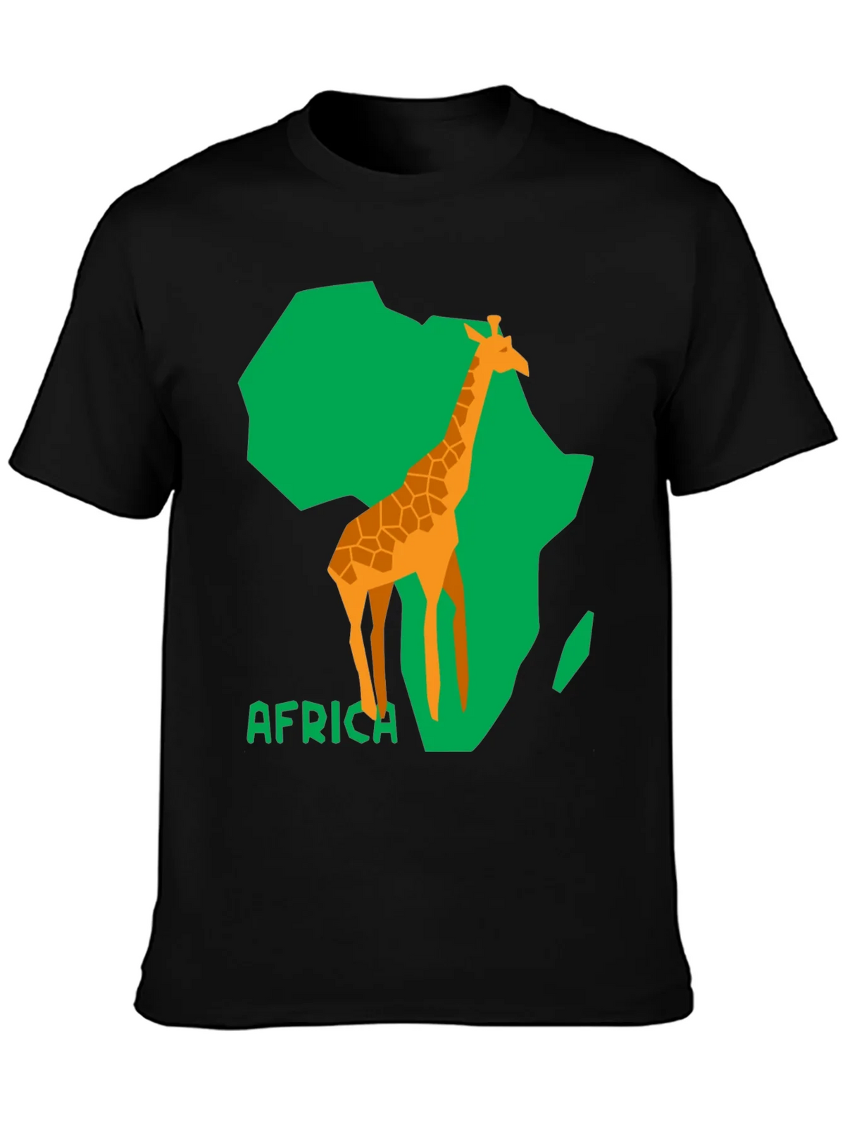 Africa Giraffe Graphic Tee - Black Cotton T-Shirt product image 3