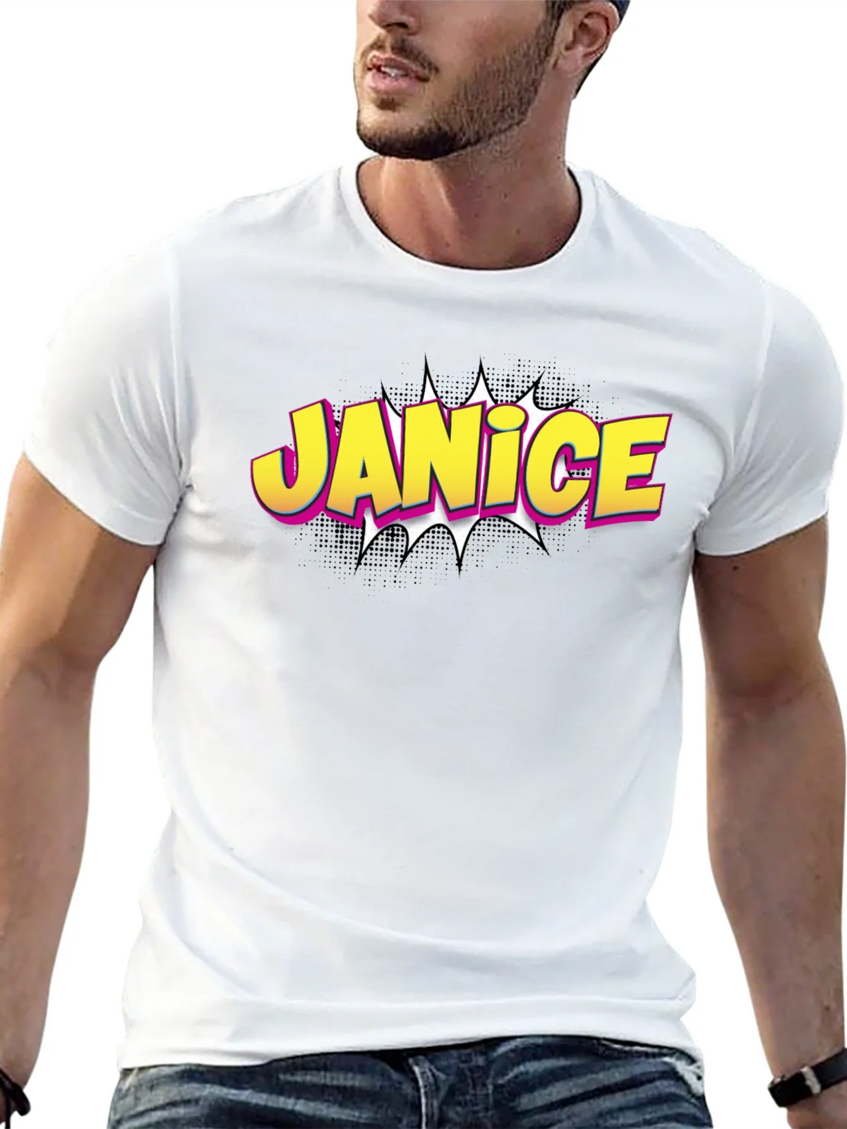 Janice Comic Book Style Black T-Shirt product image 12