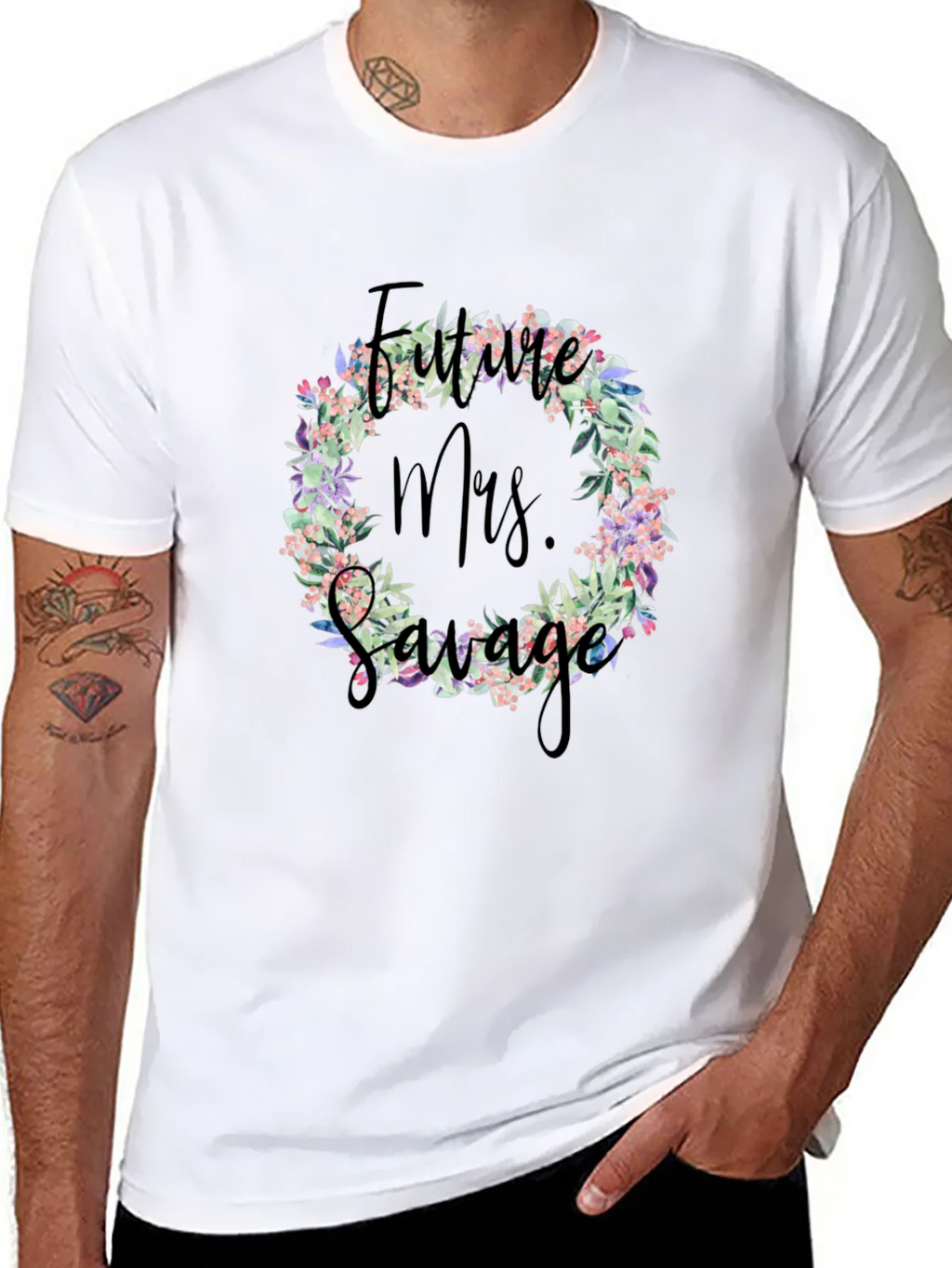 Future Mrs. Savage T-Shirt Floral Wreath Design product image 7