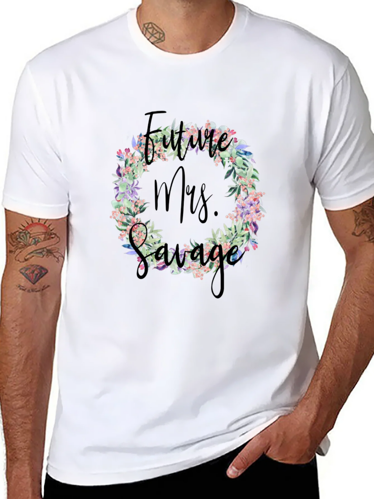 Future Mrs. Savage T-Shirt Floral Wreath Design product image 7
