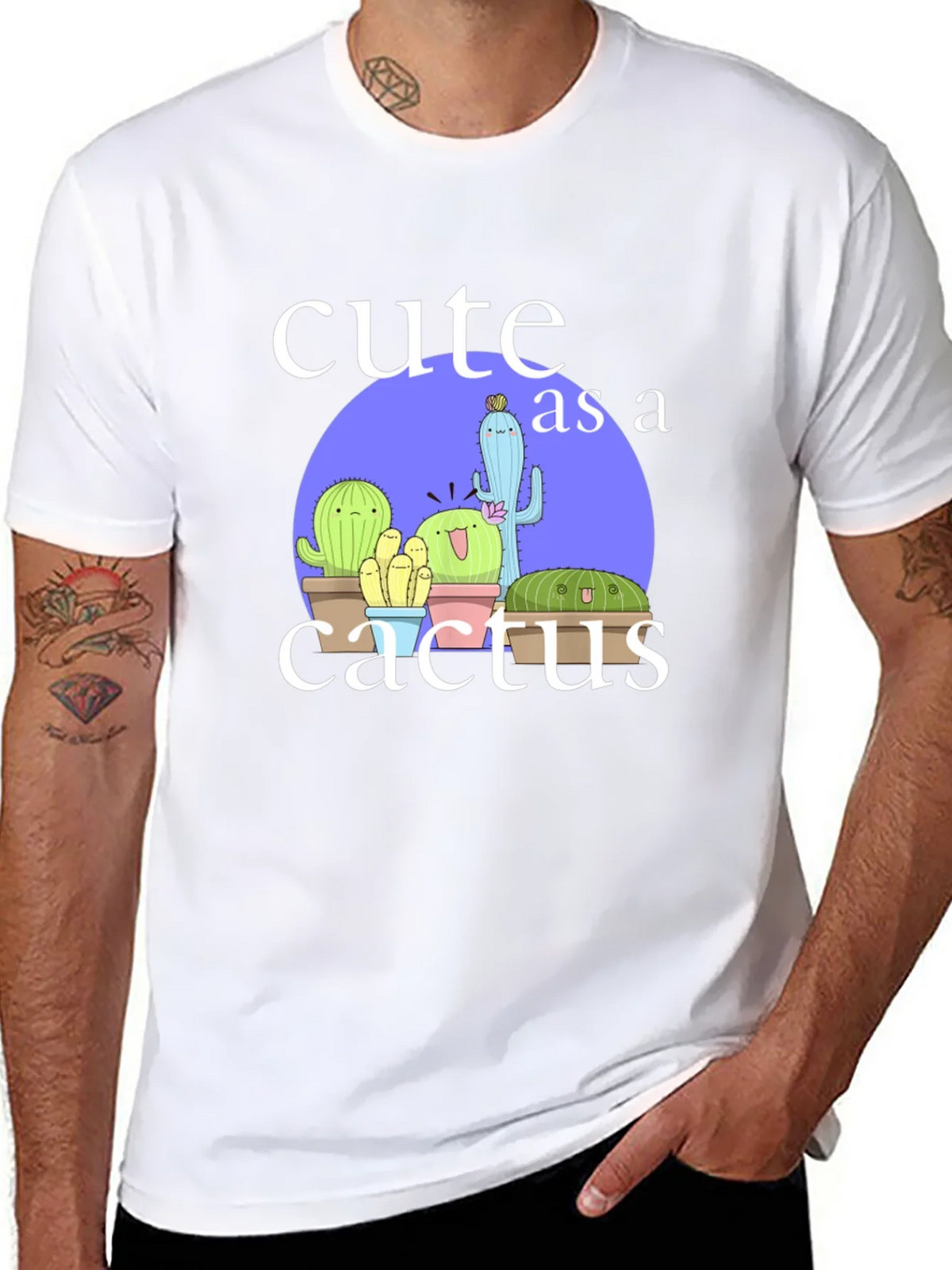 Cute Cactus Graphic Tee - Black Cotton T-Shirt product image 7