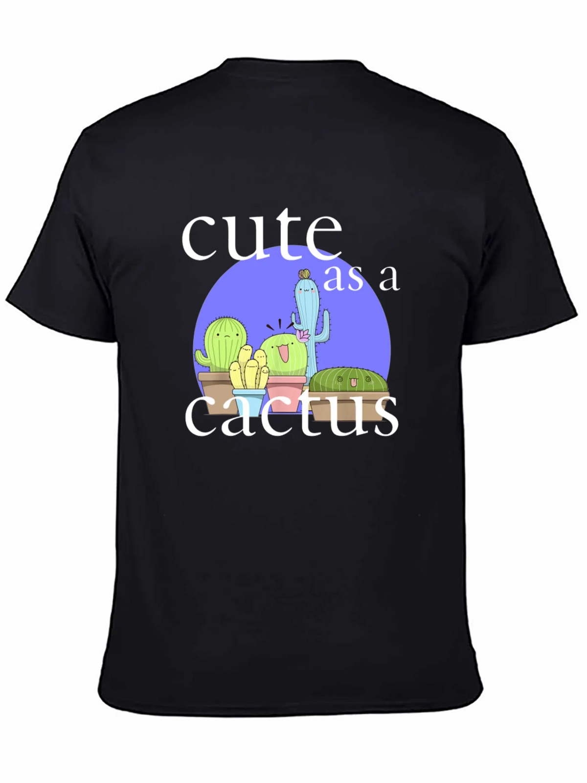 Cute Cactus Graphic Tee - Black Cotton T-Shirt product image 4