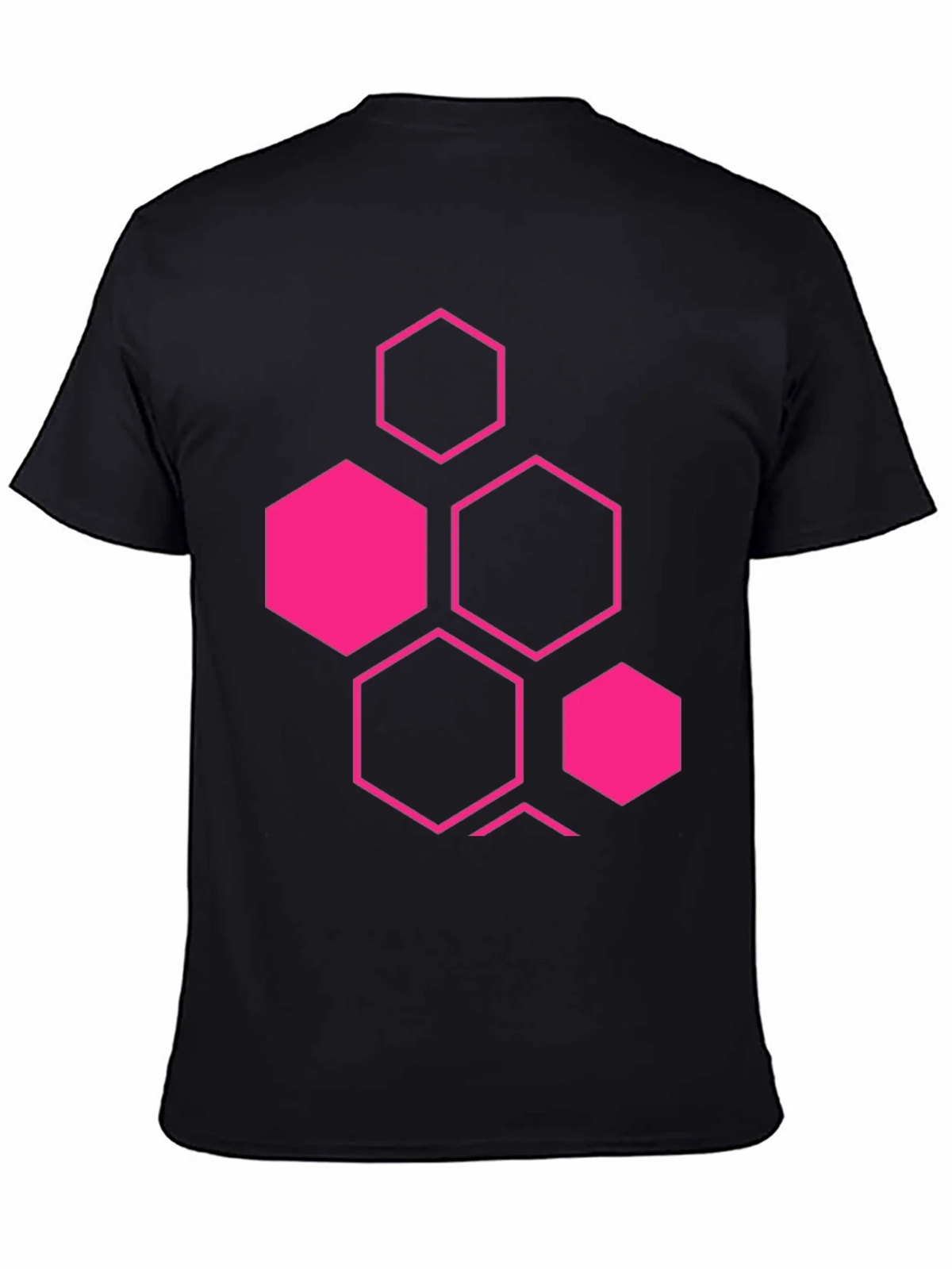 Geometric Hexagon Graphic Black T-Shirt product image 3