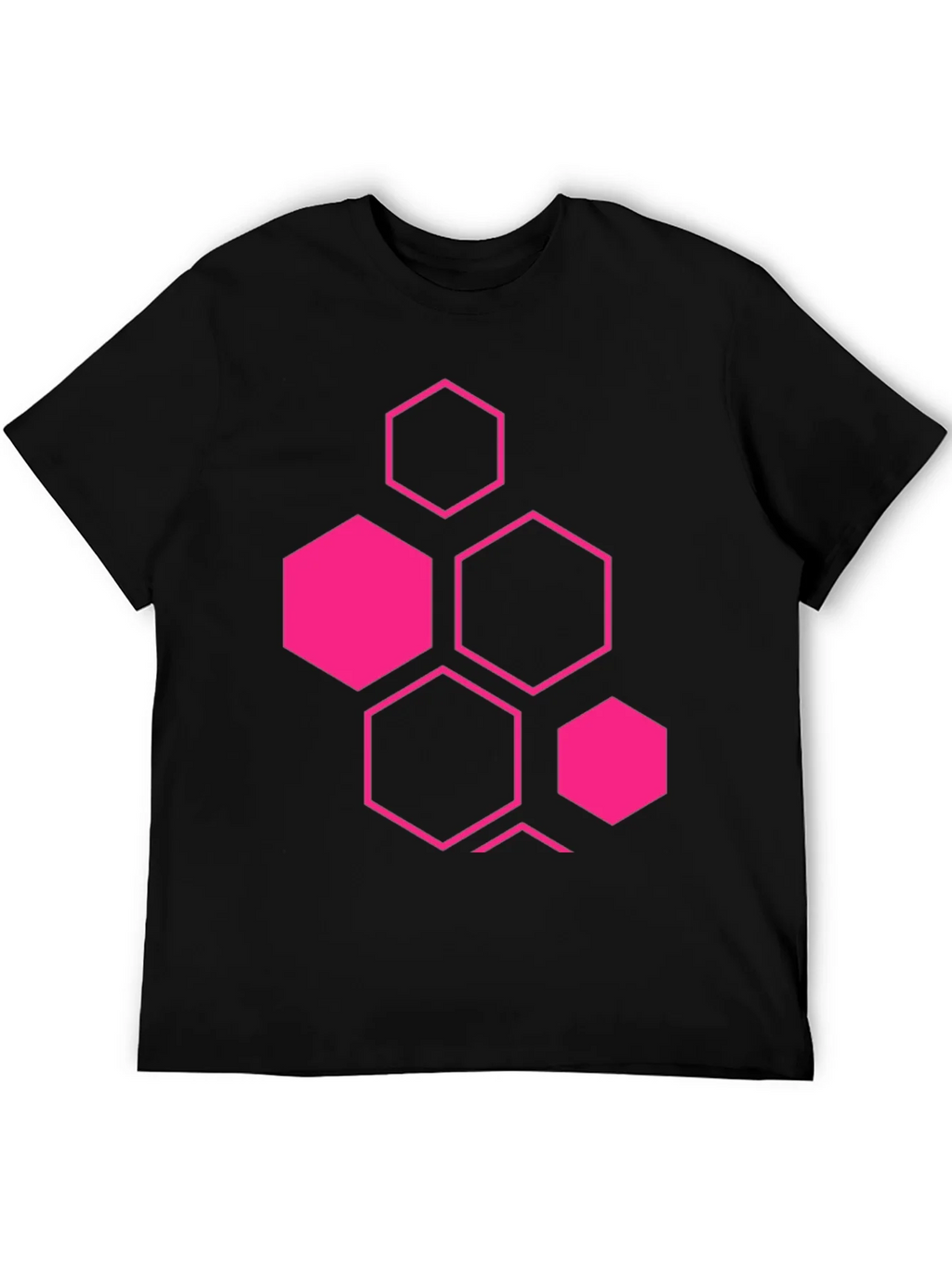 Geometric Hexagon Graphic Black T-Shirt product image 4