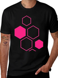 Geometric Hexagon Graphic Black T-Shirt product image 1