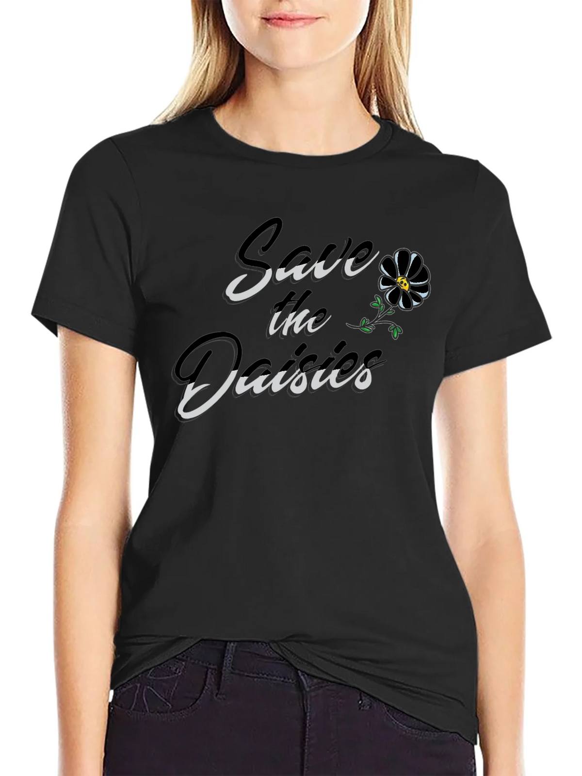 Save The Daisies Black Graphic Tee product image 2