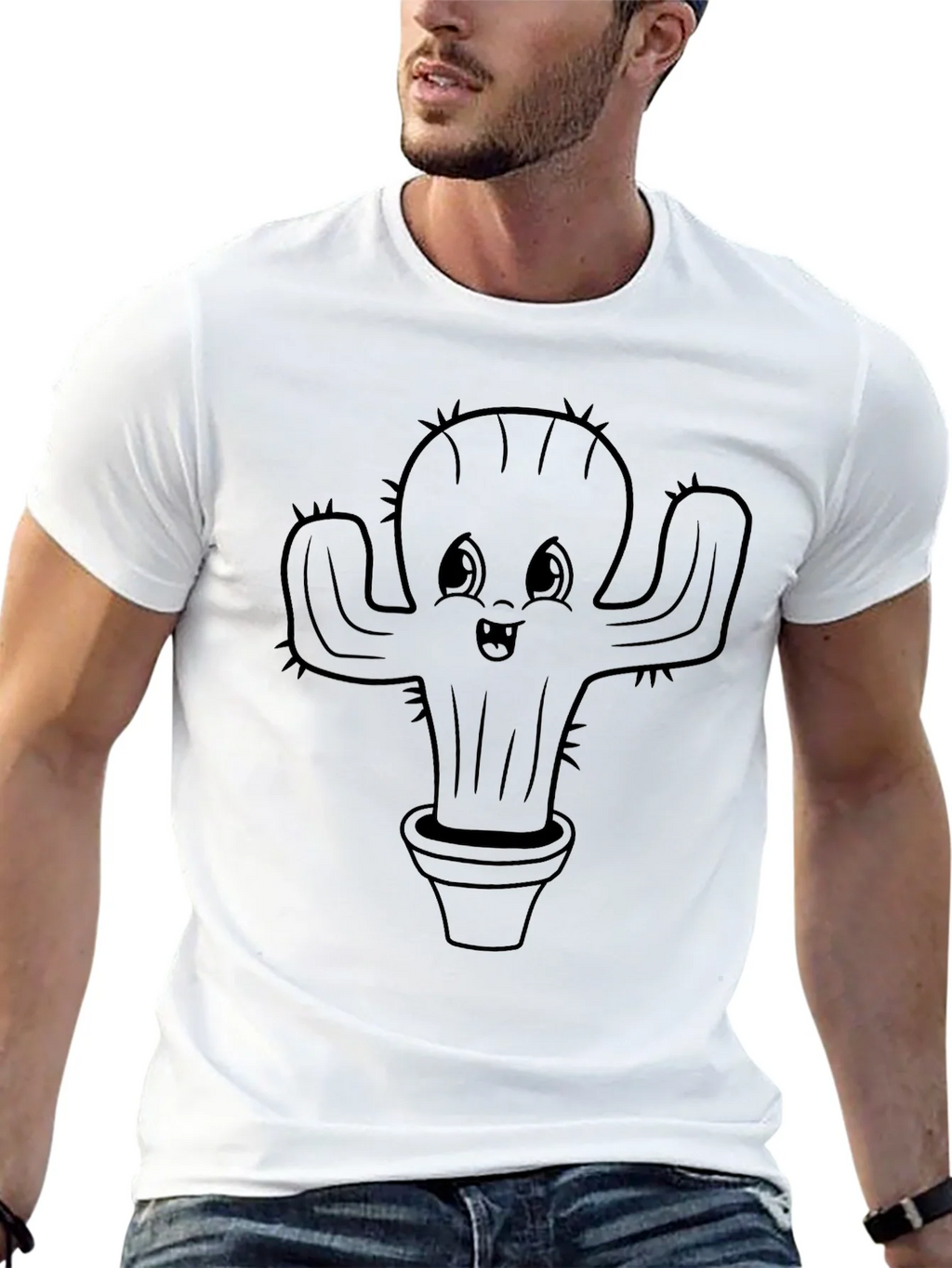 Cute Cactus Plant Graphic Tee - Black product image 10