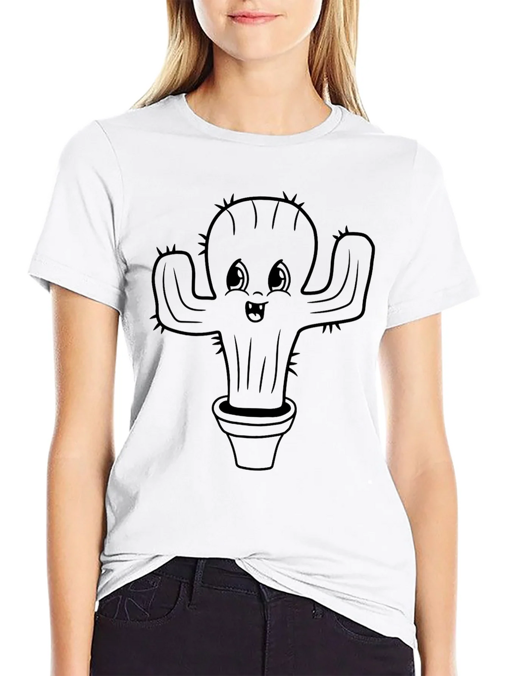 Cute Cactus Plant Graphic Tee - Black product image 6