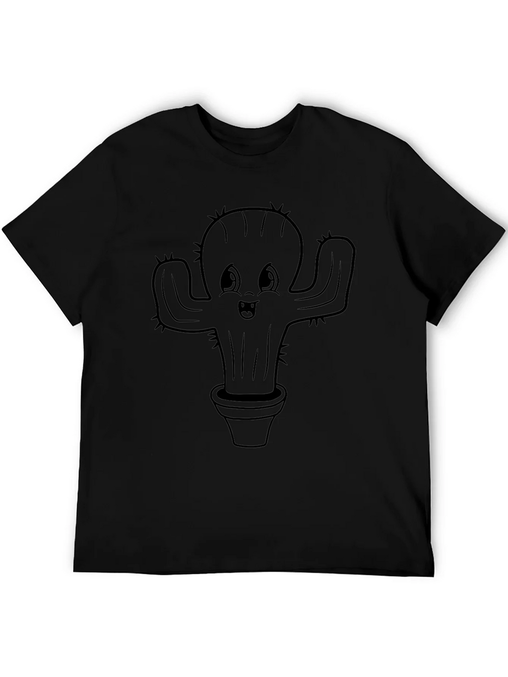 Cute Cactus Plant Graphic Tee - Black product image 4