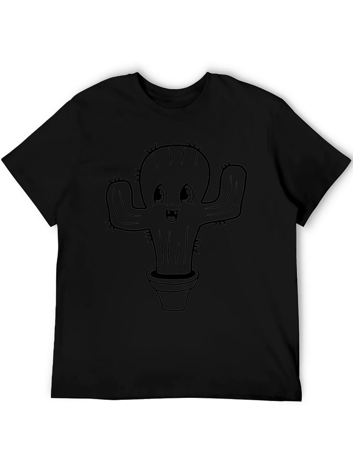 Cute Cactus Plant Graphic Tee - Black product image 4