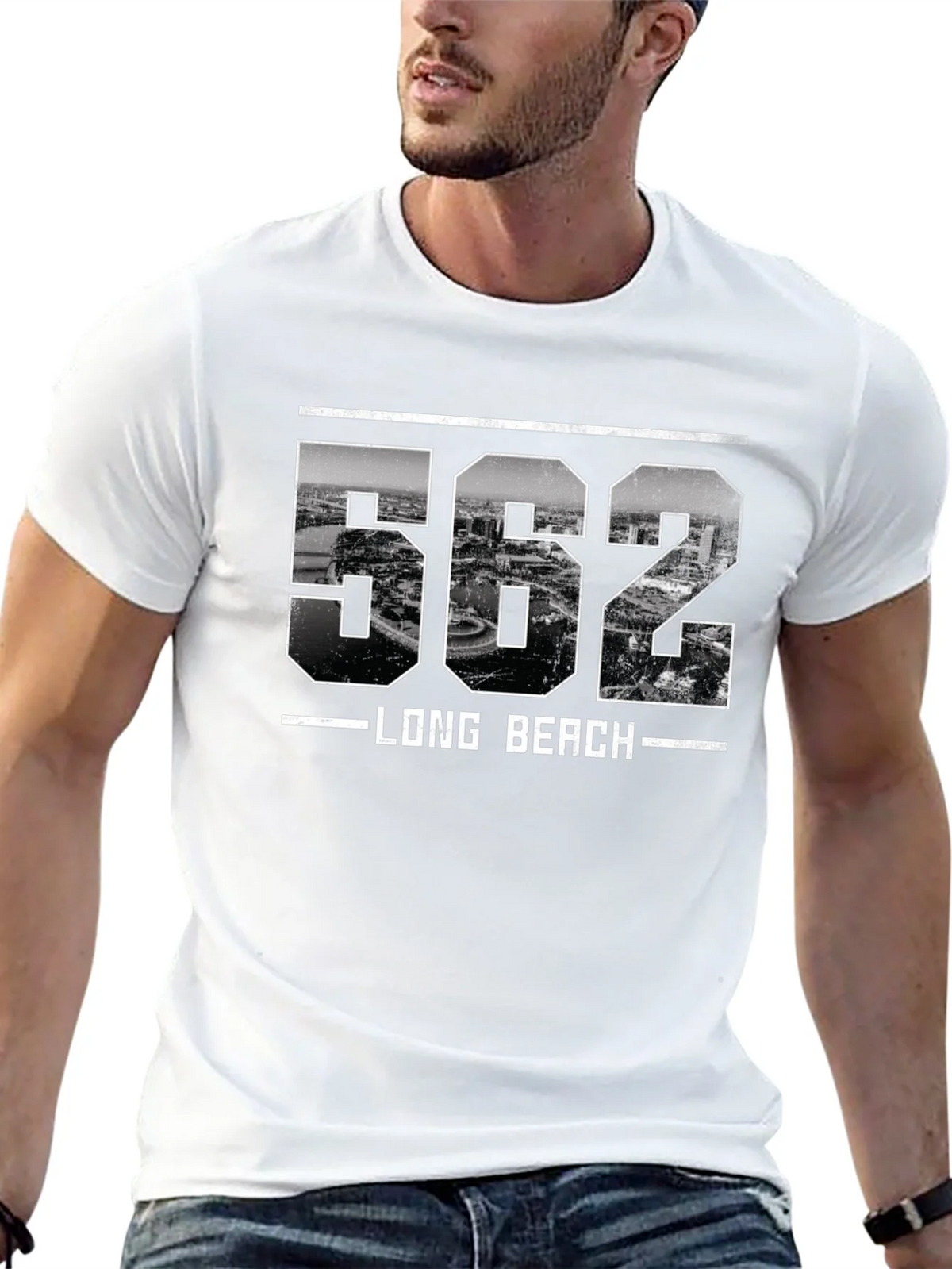 Long Beach 562 Area Code T-Shirt product image 6