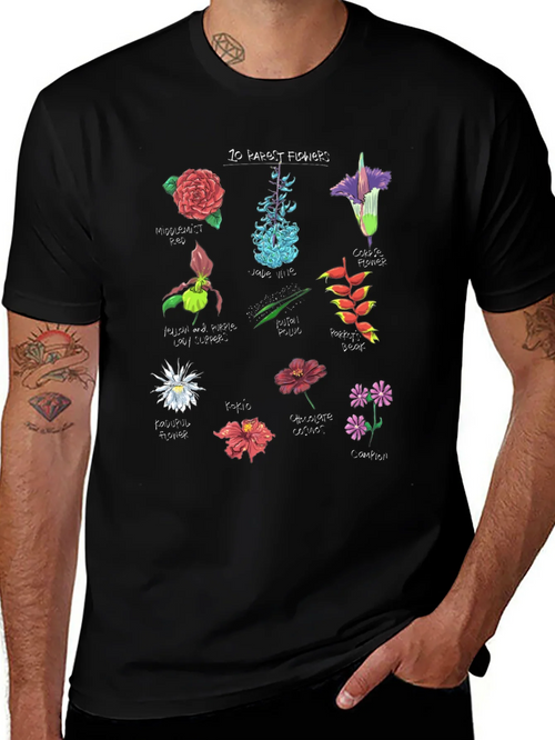 10 Rarest Flowers T-Shirt Botanical Graphic Tee product image 1