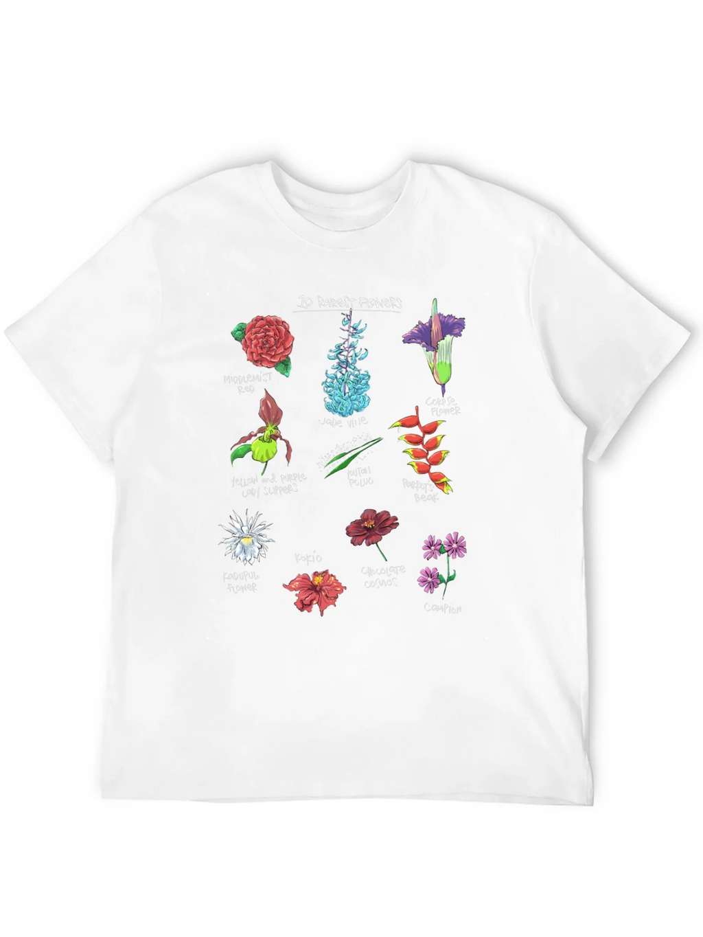 10 Rarest Flowers T-Shirt Botanical Graphic Tee product image 11