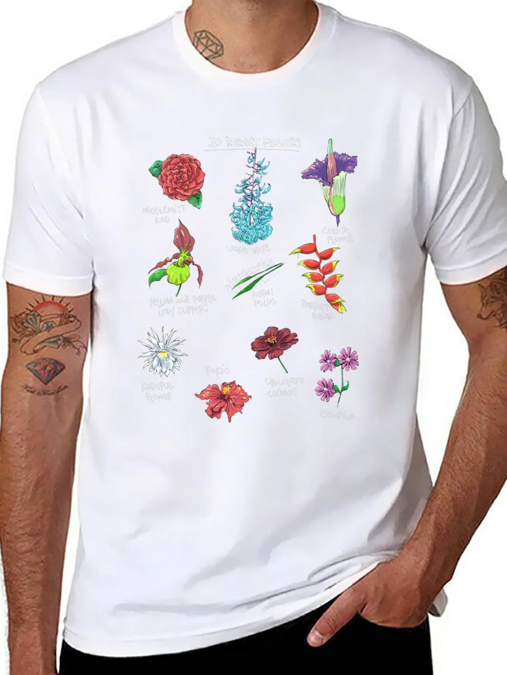 10 Rarest Flowers T-Shirt Botanical Graphic Tee product image 7