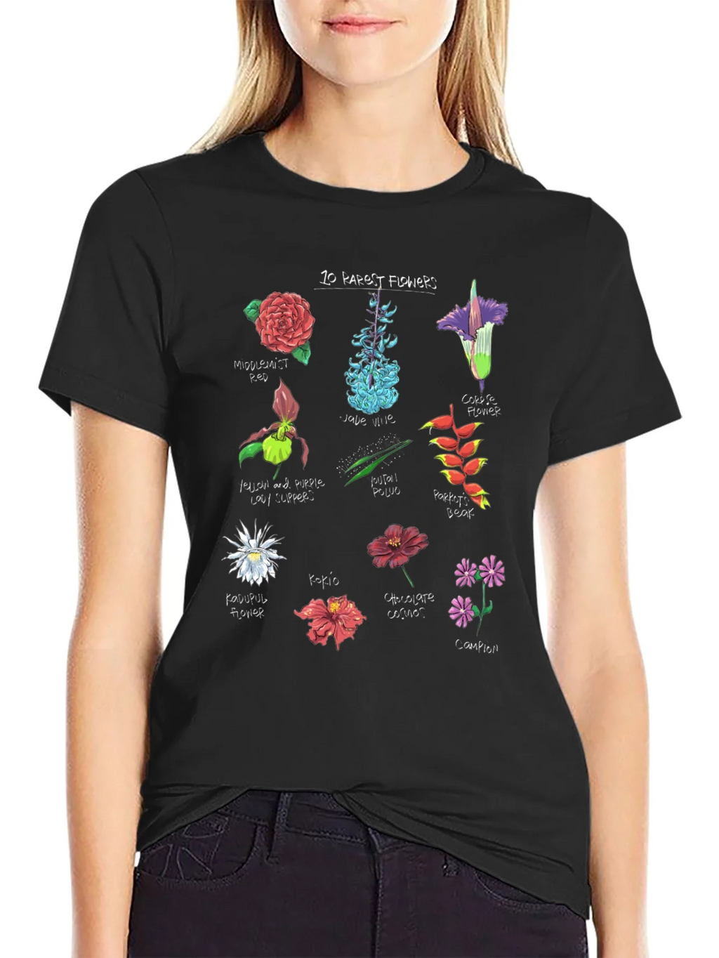 10 Rarest Flowers T-Shirt Botanical Graphic Tee product image 2