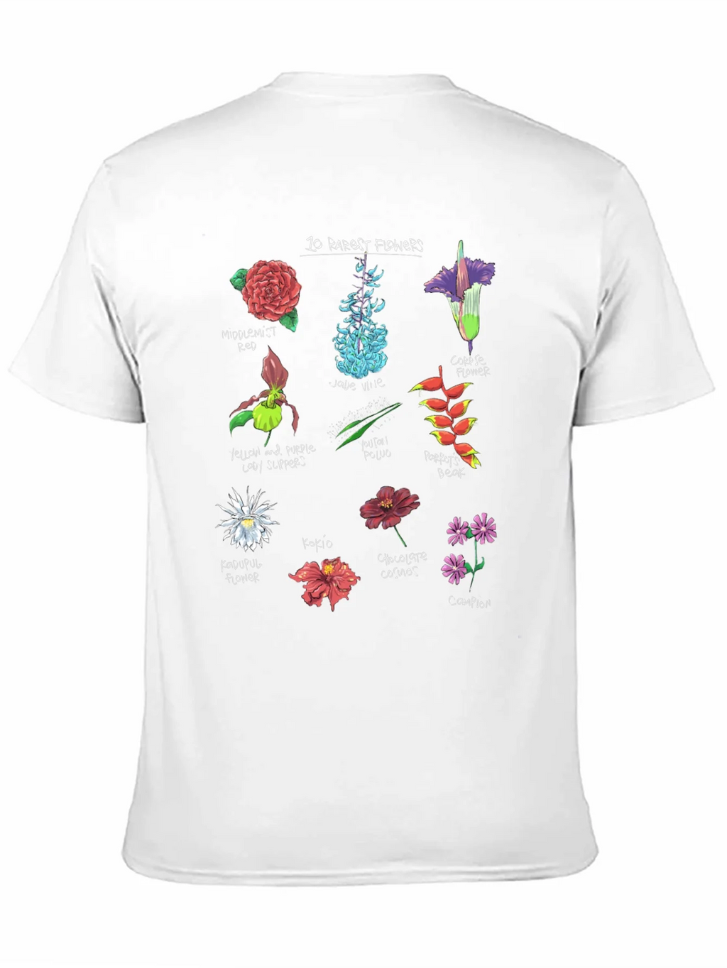 10 Rarest Flowers T-Shirt Botanical Graphic Tee product image 10