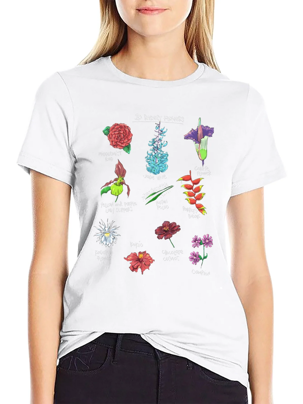 10 Rarest Flowers T-Shirt Botanical Graphic Tee product image 8