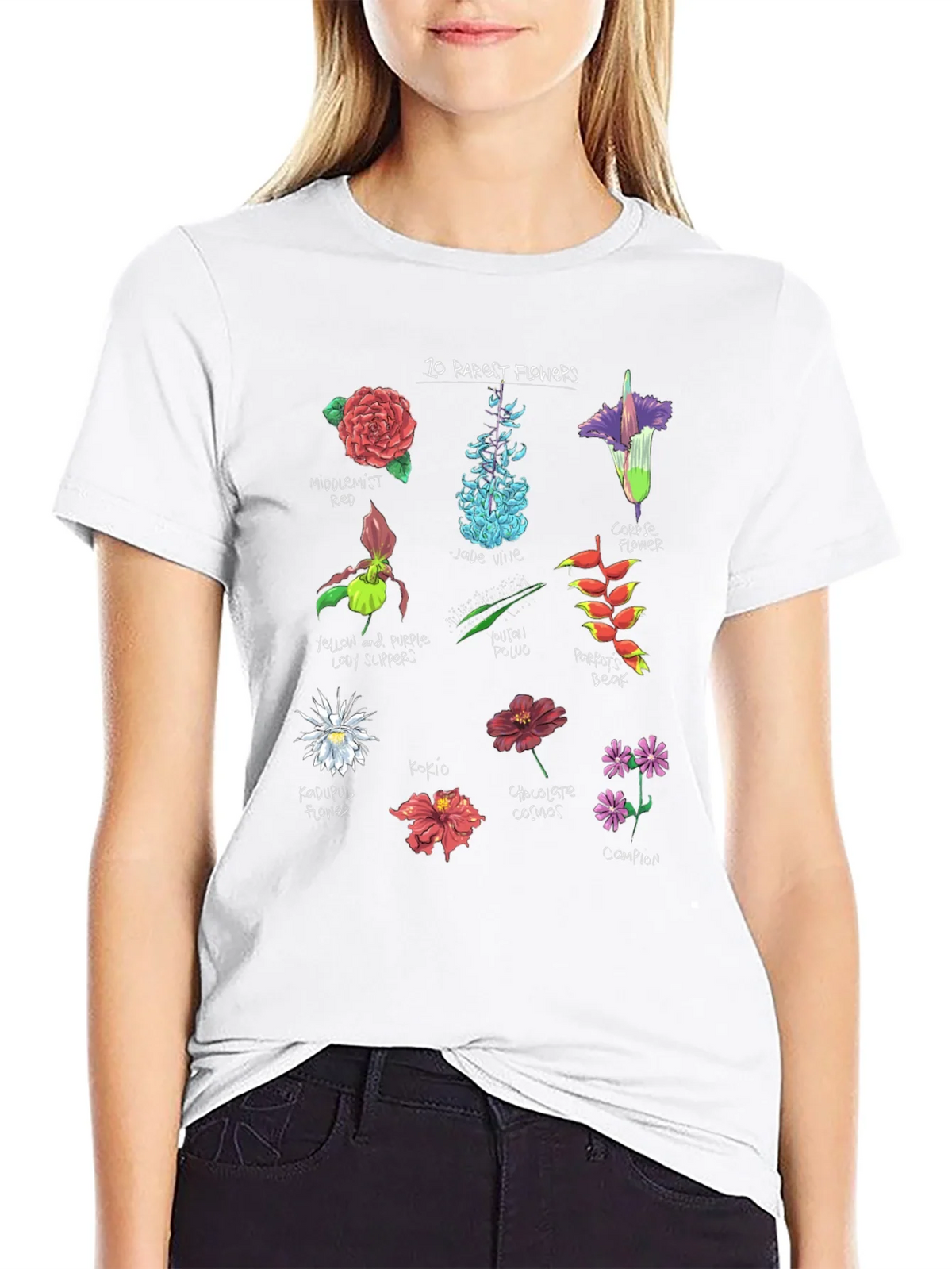 10 Rarest Flowers T-Shirt Botanical Graphic Tee product image 8