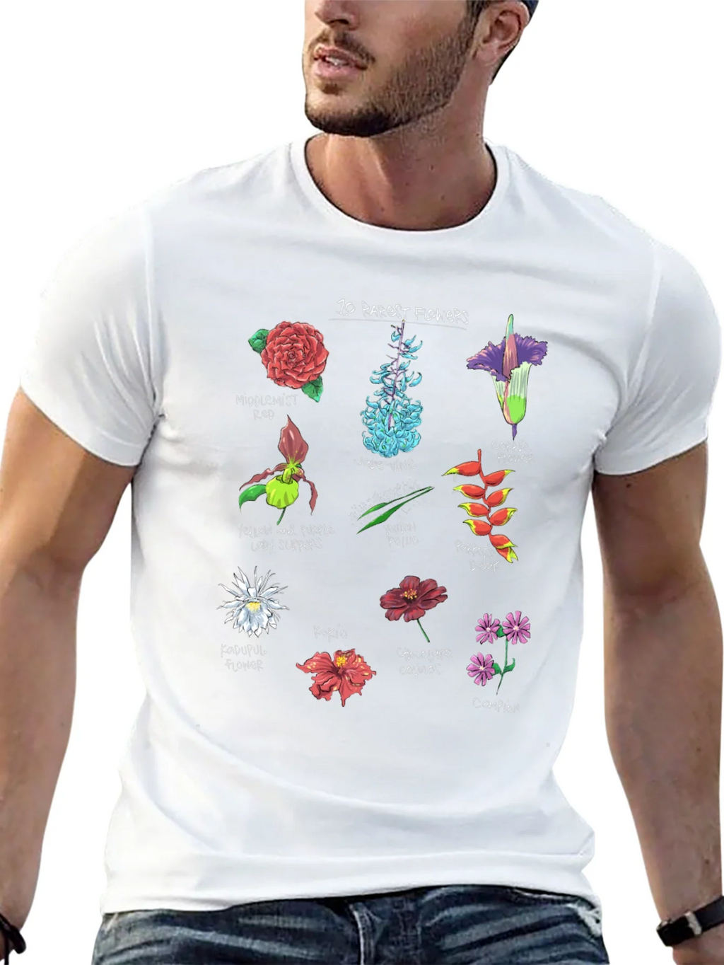 10 Rarest Flowers T-Shirt Botanical Graphic Tee product image 12