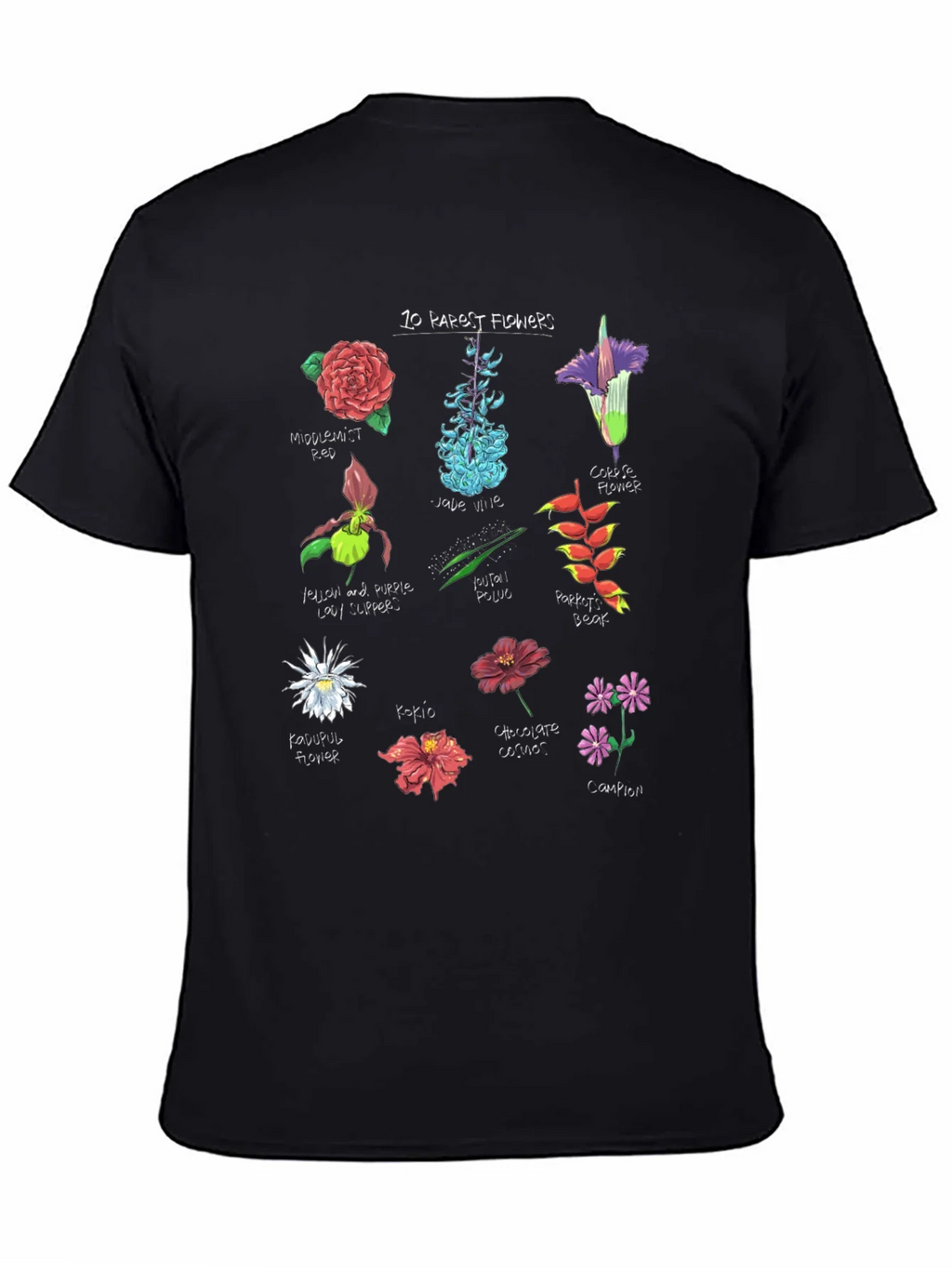 10 Rarest Flowers T-Shirt Botanical Graphic Tee product image 4
