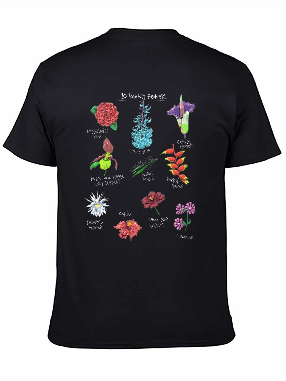 10 Rarest Flowers T-Shirt Botanical Graphic Tee product image 4