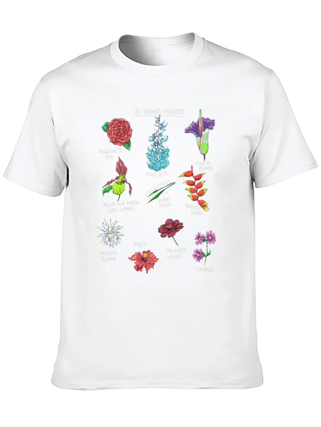10 Rarest Flowers T-Shirt Botanical Graphic Tee product image 9