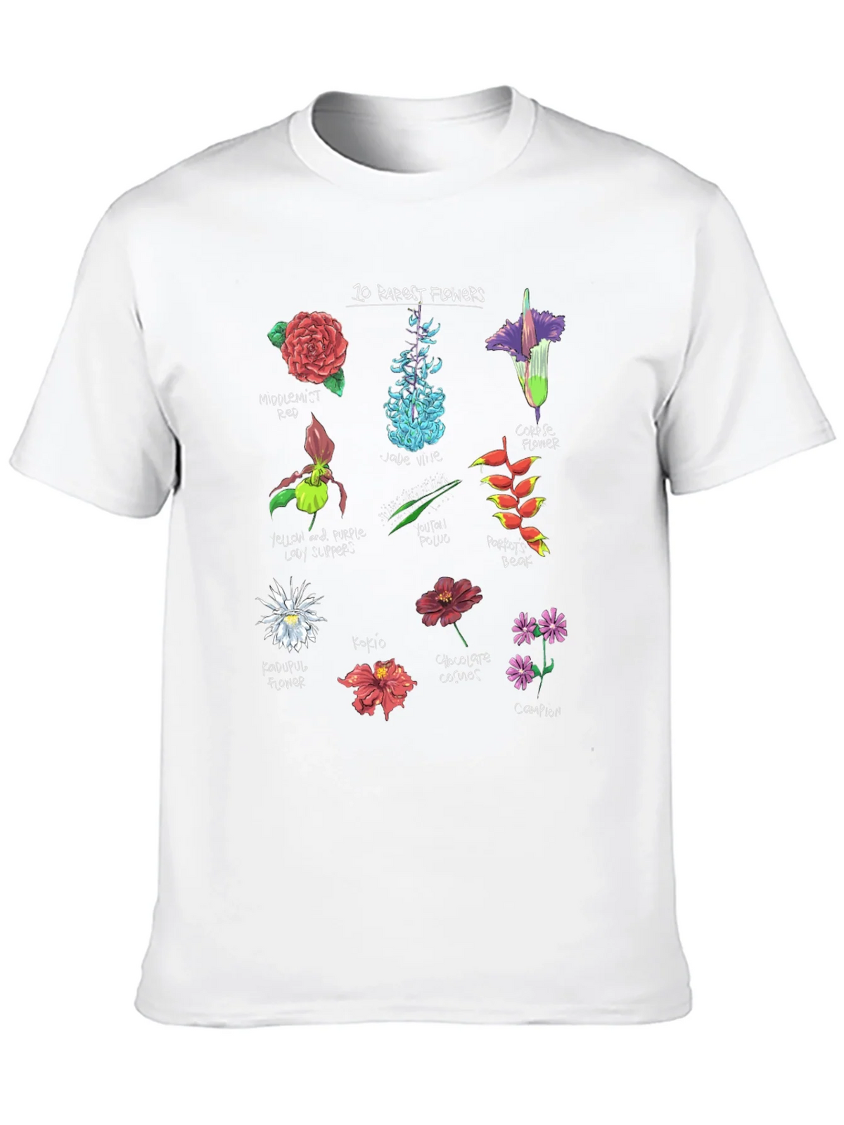 10 Rarest Flowers T-Shirt Botanical Graphic Tee product image 9