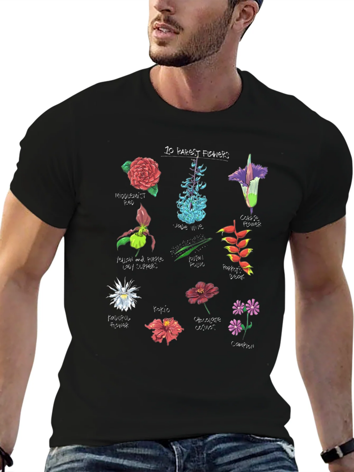 10 Rarest Flowers T-Shirt Botanical Graphic Tee product image 6