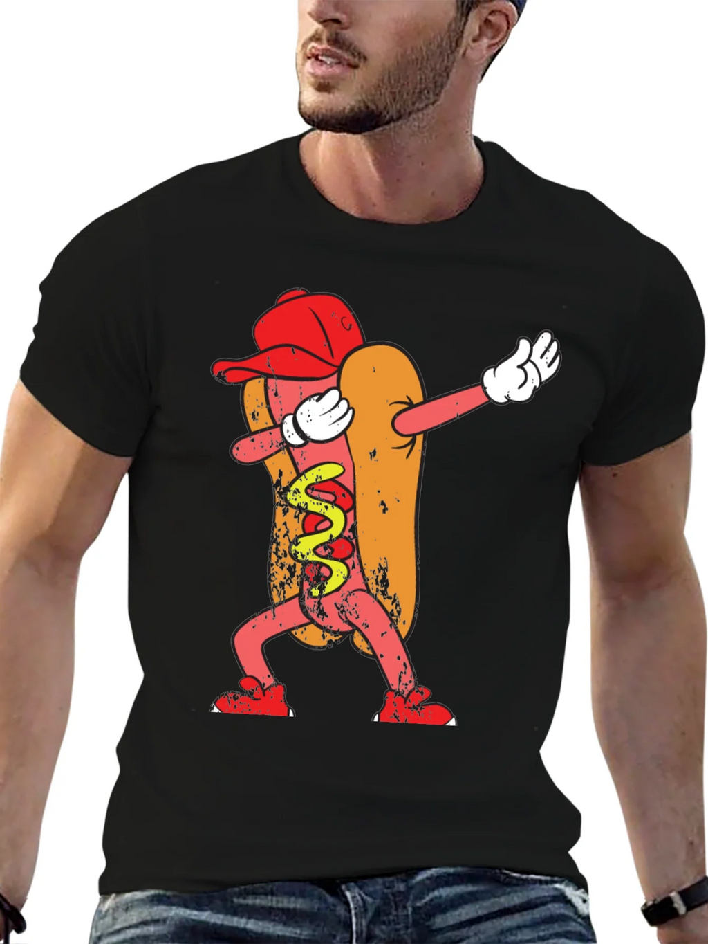 Dabbing Hot Dog Graphic Tee product image 6