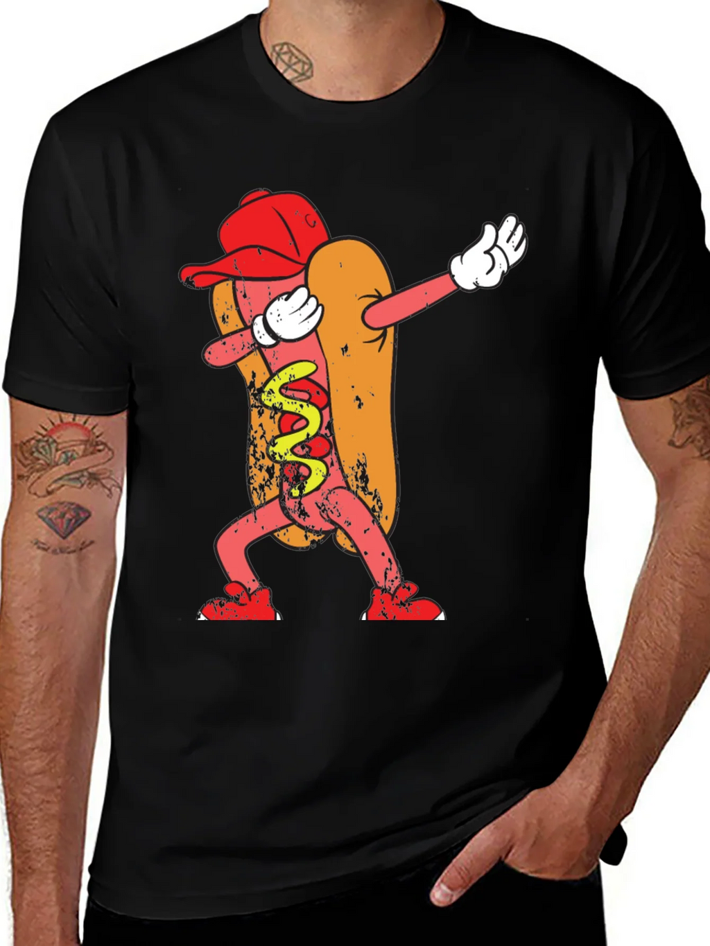 Dabbing Hot Dog Graphic Tee product image 1