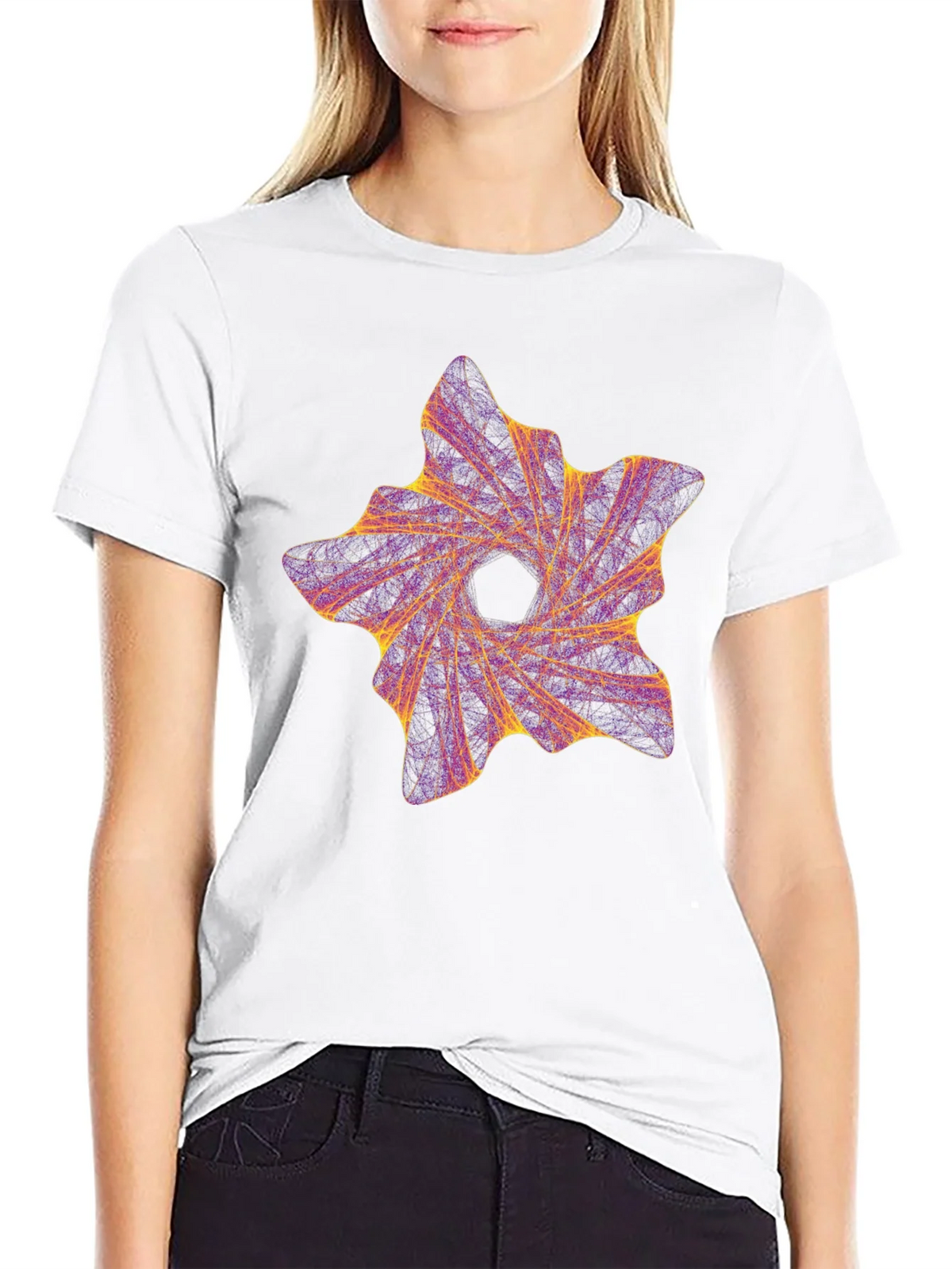 Abstract Vortex Graphic Black T-Shirt product image 7