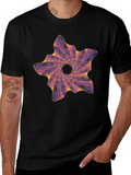 Abstract Vortex Graphic Black T-Shirt product image 1