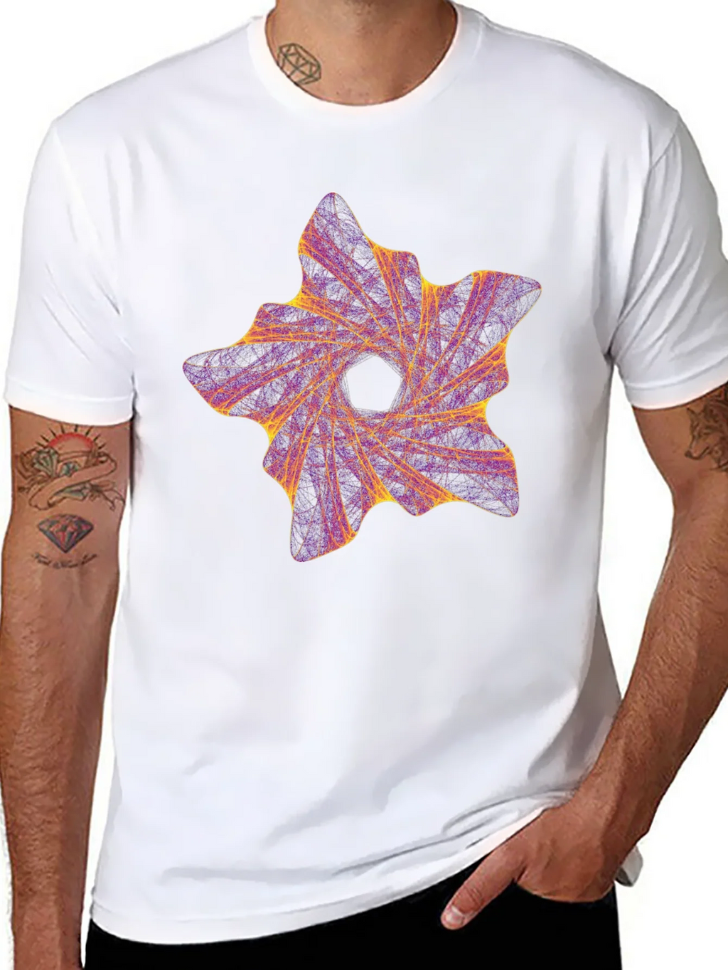 Abstract Vortex Graphic Black T-Shirt product image 6
